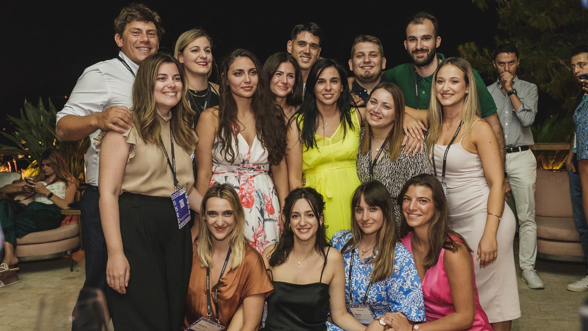 The Endeavor Greece Team at the Endeavor Worldwide Gathering closing night, July 2022.